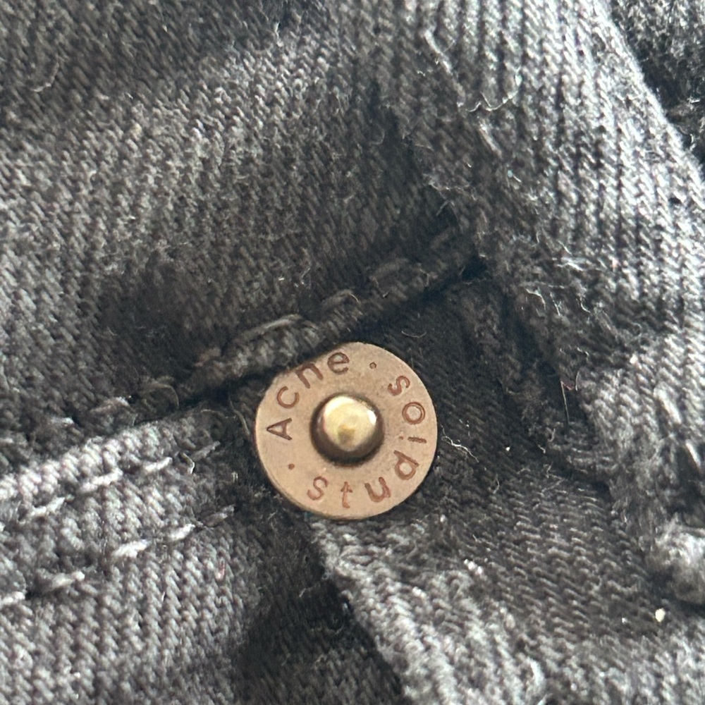ACNE Studios Max Stay Black Jeans Men's W32 Zip Fly Blå Konst Made In Italy - Picture 7 of 13